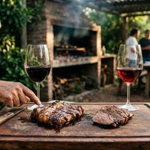 Más allá del asado: maridajes que funcionan - ilustracion