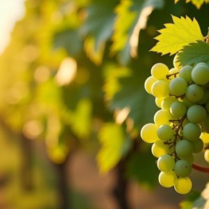 Pampano de la vid - brote verde con hojas jovenes